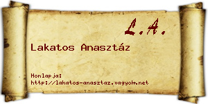 Lakatos Anasztáz névjegykártya